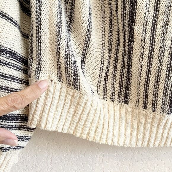 Billabong Women's Mas Amor Hooded Stripe Sweater Size M Cotton - Picture 3 of 11